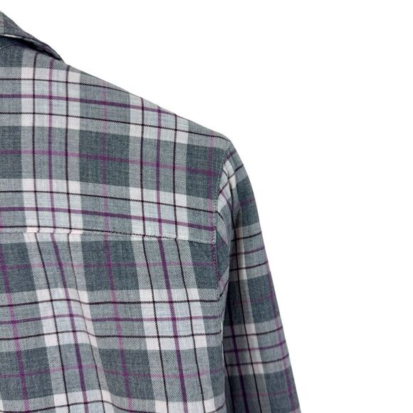 LL Bean Small Button Flannel Fleece Lined Plaid Long Sleeve Womens - Picture 13 of 16